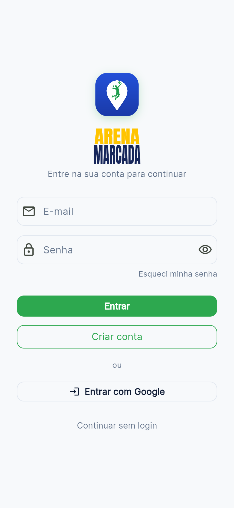 Criar conta e entrar