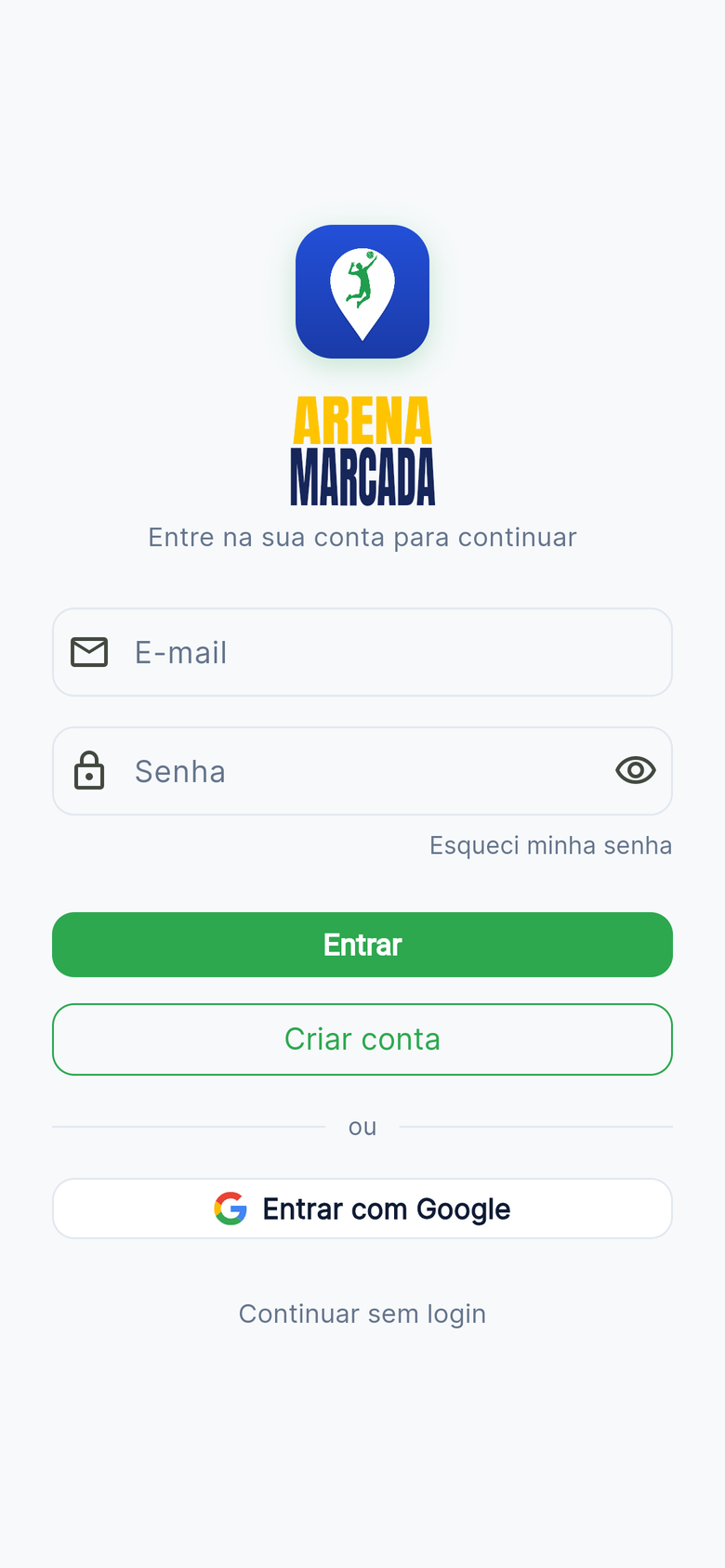 Criar conta e entrar